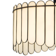 Quoizel Annabelle 24in 4-Light Pendant | Transitional Matte Black and White Art Glass | Kitchen Island & Dining Room | Model ANN2824MBK
