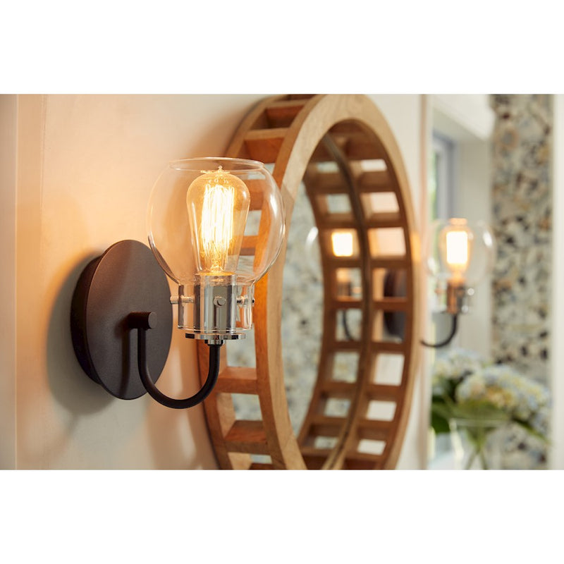 Quoizel Andrews 1 Light Wall Sconce, Earth Black