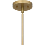 Quoizel Apelle 15in 4-Light Pendant | Glam Aged Brass and White Wood Bead | Kitchen Island & Dining Room | 15.25 x 15.25 x 15 in | Model APE2816AB