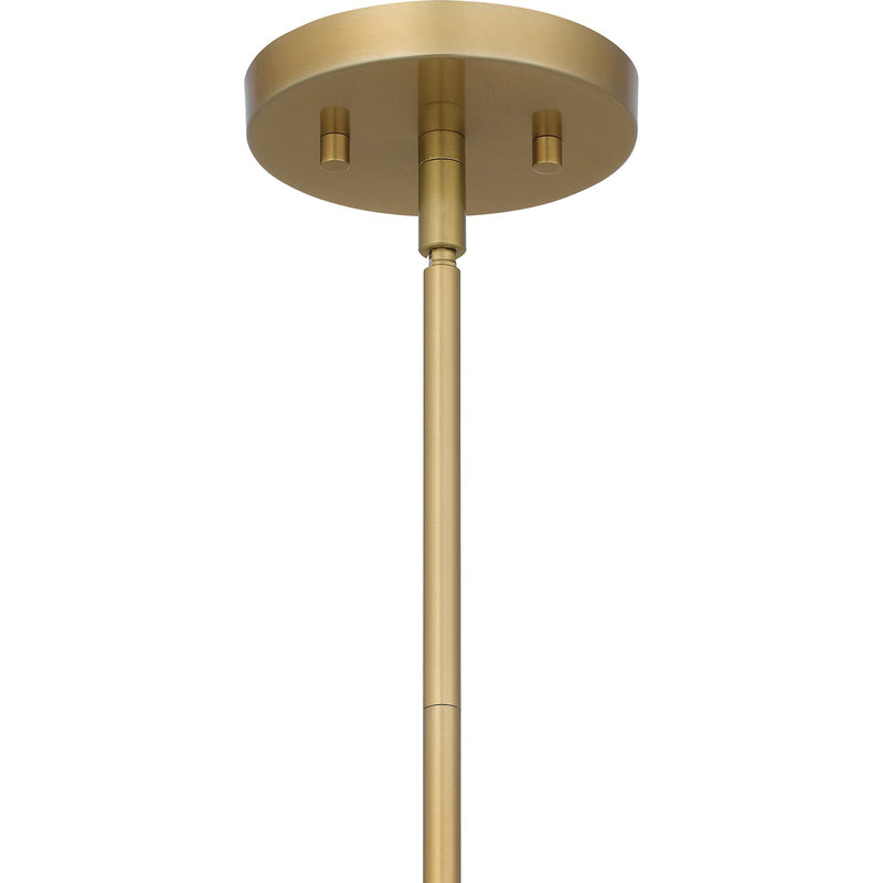Quoizel Apelle 15in 4-Light Pendant | Glam Aged Brass and White Wood Bead | Kitchen Island & Dining Room | 15.25 x 15.25 x 15 in | Model APE2816AB