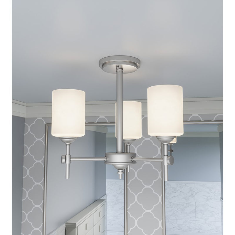 Quoizel Aria 3 Light Semi-Flush Mount, Opal