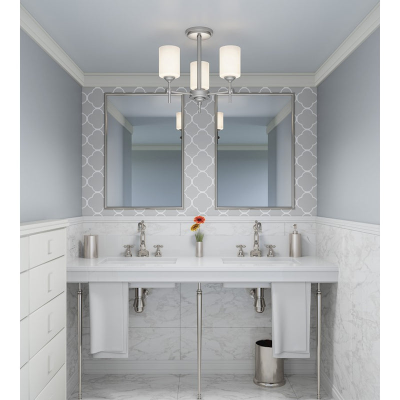 Quoizel Aria 3 Light Semi-Flush Mount, Opal
