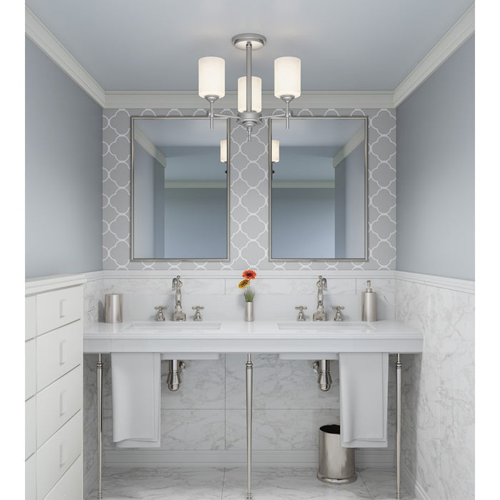 Quoizel Aria 3 Light Semi-Flush Mount, Opal