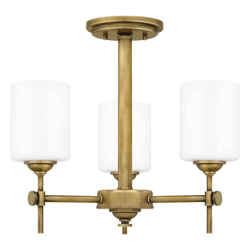 Quoizel Aria 3 Light Semi-Flush Mount, Opal
