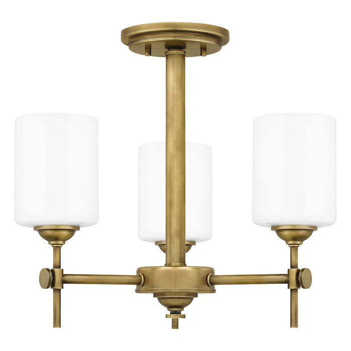 Quoizel Aria 3 Light Semi-Flush Mount, Opal