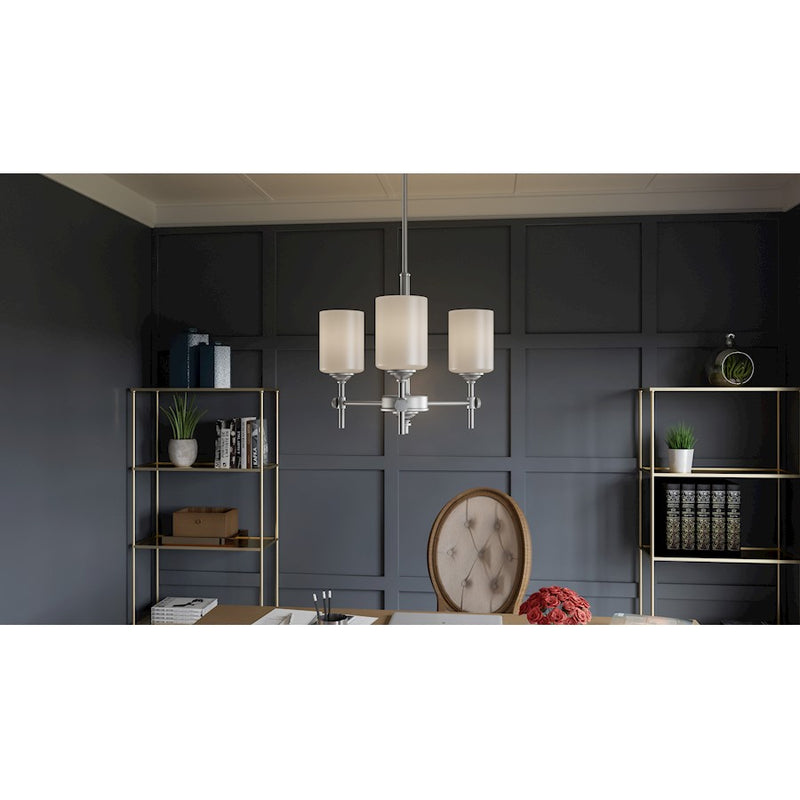 Quoizel Aria 3 Light Pendant, Antique Polished Nickel/Opal