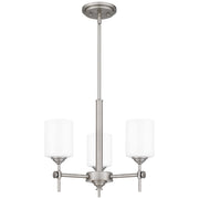 Quoizel Aria 3 Light Pendant, Antique Polished Nickel/Opal