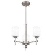 Quoizel Aria 3 Light Pendant, Antique Polished Nickel/Opal