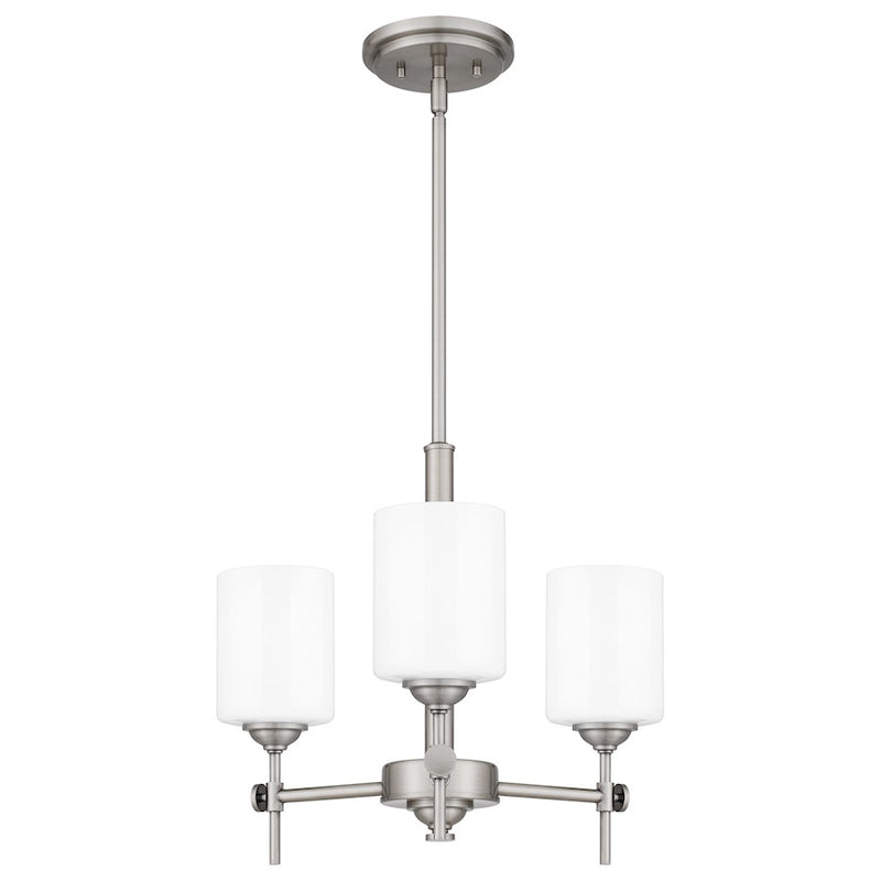 Quoizel Aria 3 Light Pendant, Antique Polished Nickel/Opal