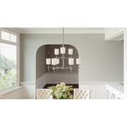 Quoizel Aria 9 Light Chandelier, Antique Polished Nickel/Opal