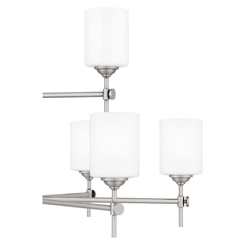 Quoizel Aria 9 Light Chandelier, Antique Polished Nickel/Opal