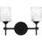 Quoizel Aria 2 Light Bath Light, Matte Black/Marble Glass - ARI8615MBK