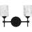 Quoizel Aria 2 Light Bath Light, Matte Black/Marble Glass