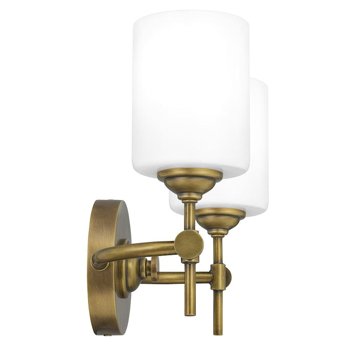 Quoizel Aria Bath Vanity, Weathered Brass/Opal Etched Glass