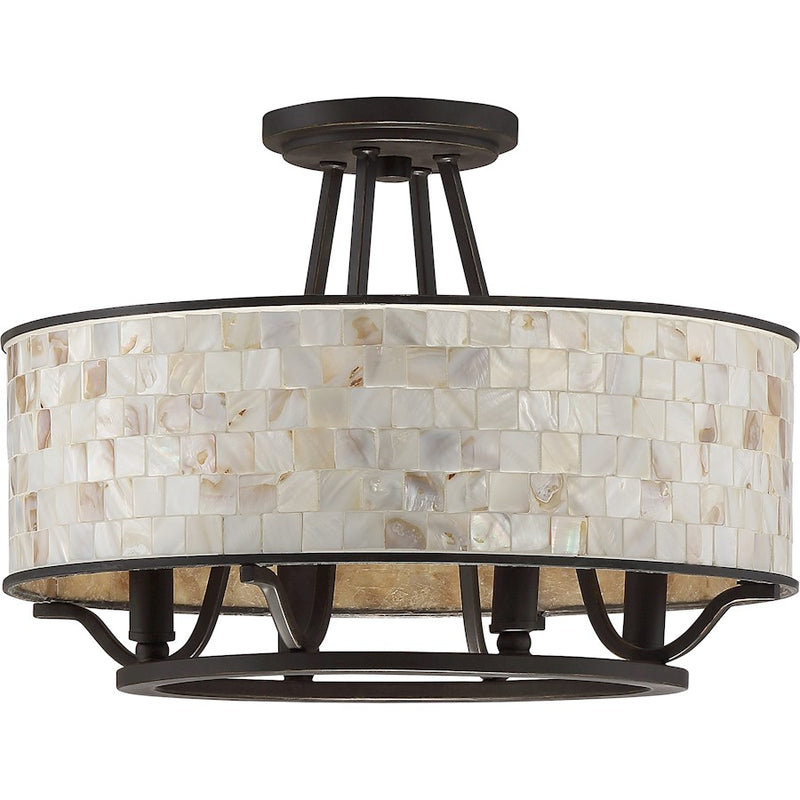 Quoizel Aristocrat 4 Light Semi-Flush Mount, Palladian Bronze