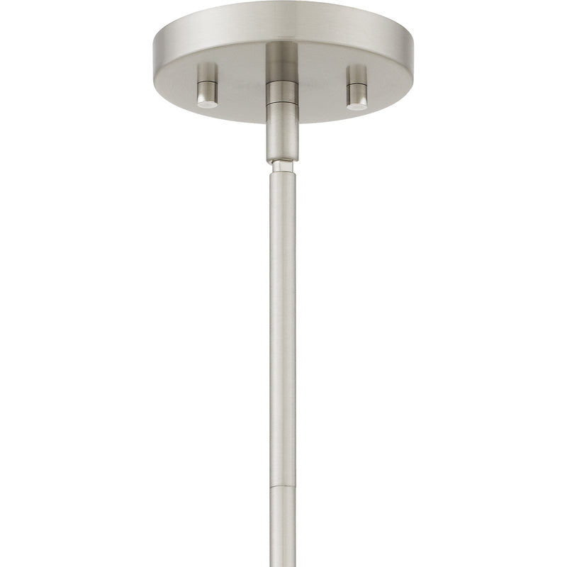 Quoizel Asha 26in 5-Light Chandelier | Modern Brushed Nickel and Clear Glass | Kitchen Island & Dining Room | 26 x 26 x 10.75 in | Model ASA5026BN