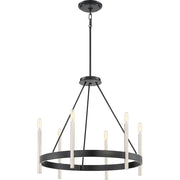 Quoizel Anthem 24in 6-Light Chandelier | Modern Mystic Black and Brushed Nickel Steel | Dining Room & Foyer | 24.75 x 24.75 x 24 in | Model ATH5006K