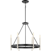 Quoizel Anthem 24in 6-Light Chandelier | Modern Mystic Black and Brushed Nickel Steel | Dining Room & Foyer | 24.75 x 24.75 x 24 in | Model ATH5006K