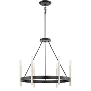 Quoizel Anthem 24in 6-Light Chandelier | Modern Mystic Black and Brushed Nickel Steel | Dining Room & Foyer | 24.75 x 24.75 x 24 in | Model ATH5006K