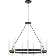 Quoizel Anthem 32in 9-Light Chandelier | Modern Mystic Black and Brushed Nickel Steel | Dining Room & Foyer | 32 x 32 x 29 in | Model ATH5009K