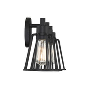 Quoizel Atticus 23in 3-Light Vanity Light | Industrial Earth Black Steel Cage Shades | Bathroom & Powder Room | 23.5 x 6.5 x 8.75 in | Model ATT8603EK