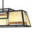 Quoizel Atwater Linear 4 Light Chandelier, Black/Tiffany
