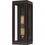 Quoizel Avon 14in 1-Light Outdoor Wall Lantern | Traditional Western Bronze and Clear Glass | Front Door & Porch | Model AVN8305WT