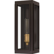 Quoizel Avon 14in 1-Light Outdoor Wall Lantern | Traditional Western Bronze and Clear Glass | Front Door & Porch | Model AVN8305WT