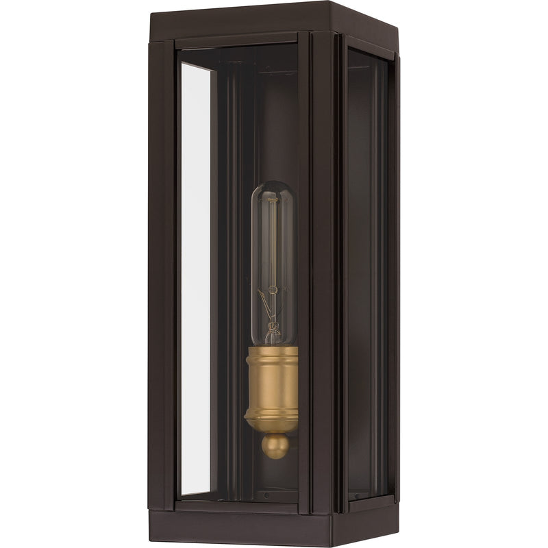 Quoizel Avon 14in 1-Light Outdoor Wall Lantern | Traditional Western Bronze and Clear Glass | Front Door & Porch | Model AVN8305WT