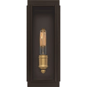 Quoizel Avon 14in 1-Light Outdoor Wall Lantern | Traditional Western Bronze and Clear Glass | Front Door & Porch | Model AVN8305WT