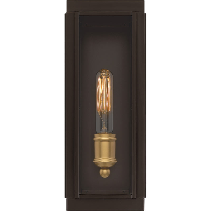 Quoizel Avon 14in 1-Light Outdoor Wall Lantern | Traditional Western Bronze and Clear Glass | Front Door & Porch | Model AVN8305WT