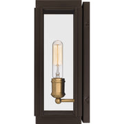 Quoizel Avon 14in 1-Light Outdoor Wall Lantern | Traditional Western Bronze and Clear Glass | Front Door & Porch | Model AVN8305WT