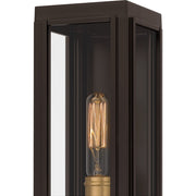Quoizel Avon 14in 1-Light Outdoor Wall Lantern | Traditional Western Bronze and Clear Glass | Front Door & Porch | Model AVN8305WT