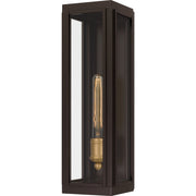 Quoizel Avon 18in 1-Light Outdoor Wall Lantern | Traditional Western Bronze and Clear Glass | Front Door & Porch | Model AVN8405WT