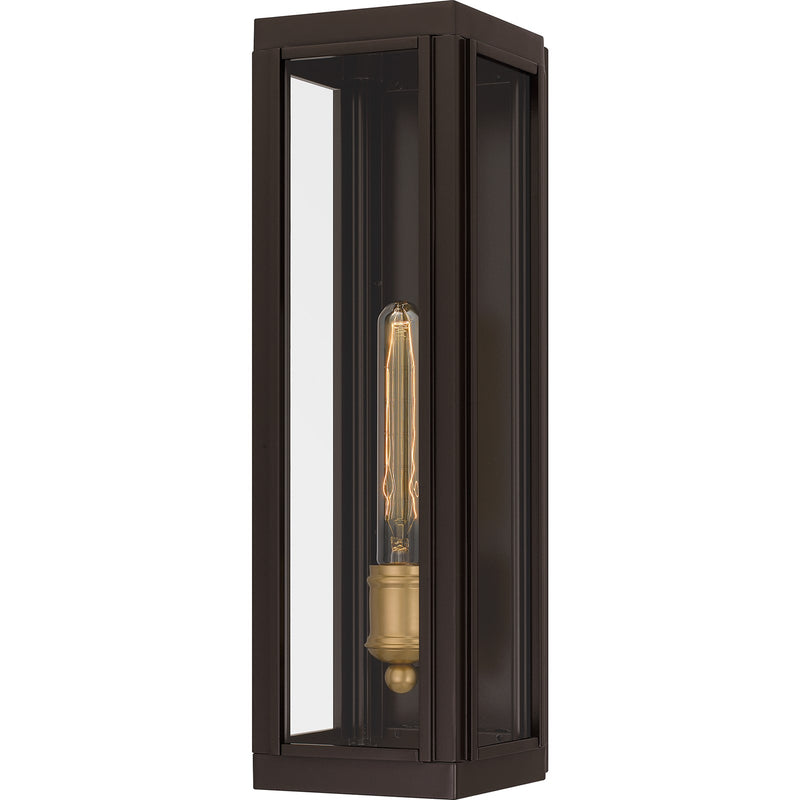 Quoizel Avon 18in 1-Light Outdoor Wall Lantern | Traditional Western Bronze and Clear Glass | Front Door & Porch | Model AVN8405WT