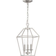Quoizel Aviary 10in 3-Light Pendant | Farmhouse Brushed Nickel Steel | Kitchen Island & Dining Room | 9.5 x 9.5 x 17 in | Model AVY5203BN