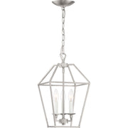 Quoizel Aviary 10in 3-Light Pendant | Farmhouse Brushed Nickel Steel | Kitchen Island & Dining Room | 9.5 x 9.5 x 17 in | Model AVY5203BN