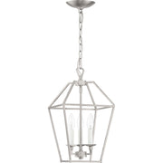 Quoizel Aviary 10in 3-Light Pendant | Farmhouse Brushed Nickel Steel | Kitchen Island & Dining Room | 9.5 x 9.5 x 17 in | Model AVY5203BN