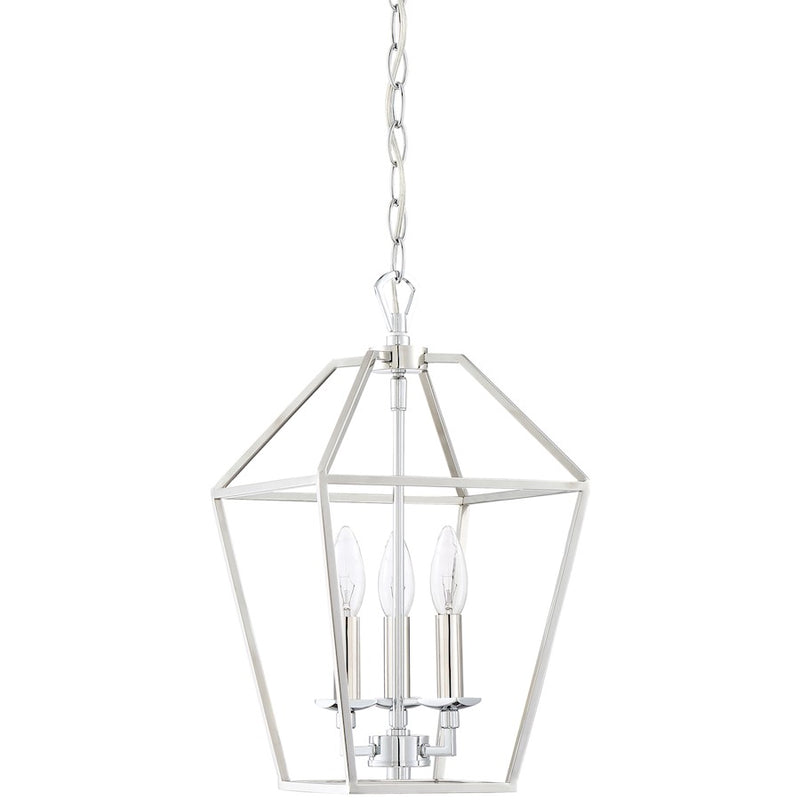 Quoizel Aviary 10in 3-Light Pendant | Minimalist Polished Nickel Steel | Kitchen Island & Dining Room | 9.5 x 9.5 x 17 in | Model AVY5203PK