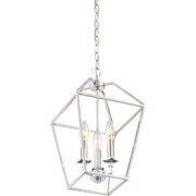 Quoizel Aviary 10in 3-Light Pendant | Minimalist Polished Nickel Steel | Kitchen Island & Dining Room | 9.5 x 9.5 x 17 in | Model AVY5203PK