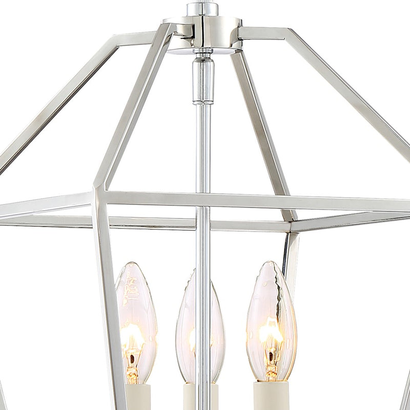 Quoizel Aviary 10in 3-Light Pendant | Minimalist Polished Nickel Steel | Kitchen Island & Dining Room | 9.5 x 9.5 x 17 in | Model AVY5203PK