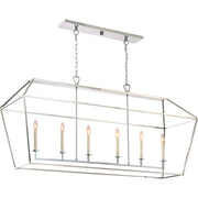 Quoizel Aviary 6 Light Island Chandelier, Polished Nickel