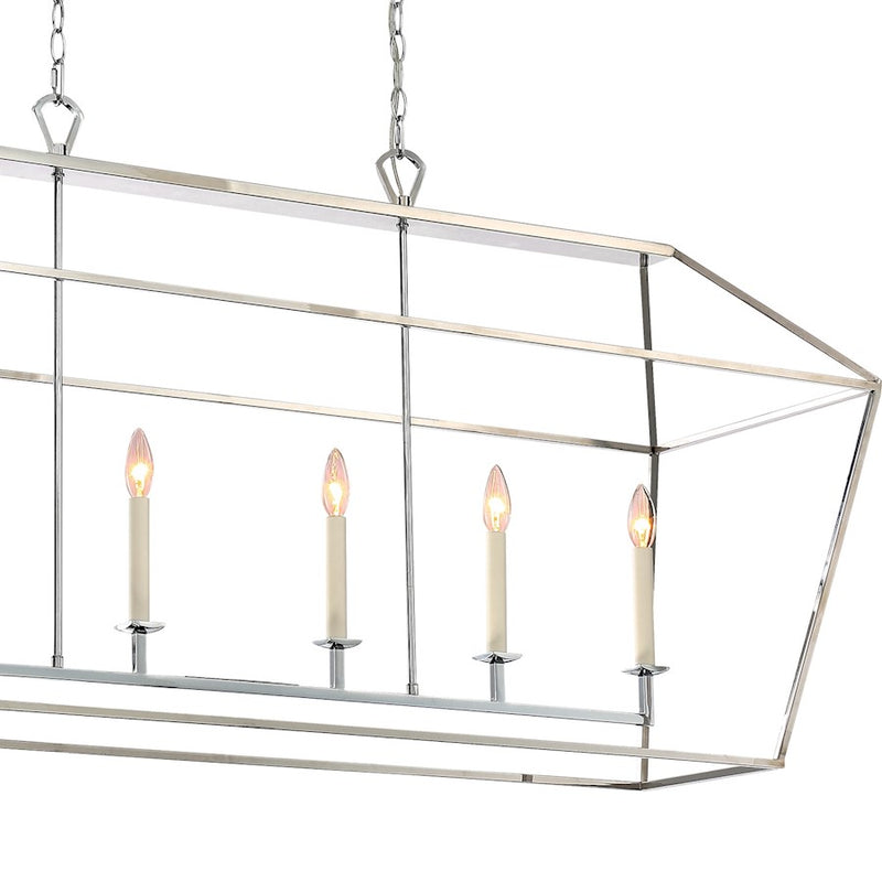 Quoizel Aviary 6 Light Island Chandelier, Polished Nickel