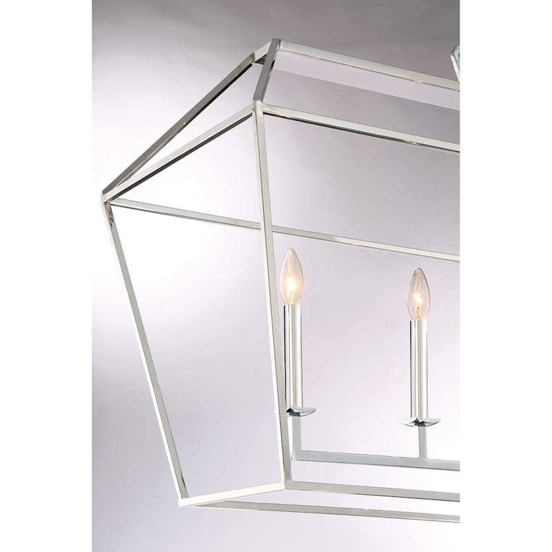 Quoizel Aviary 6 Light Island Chandelier, Polished Nickel
