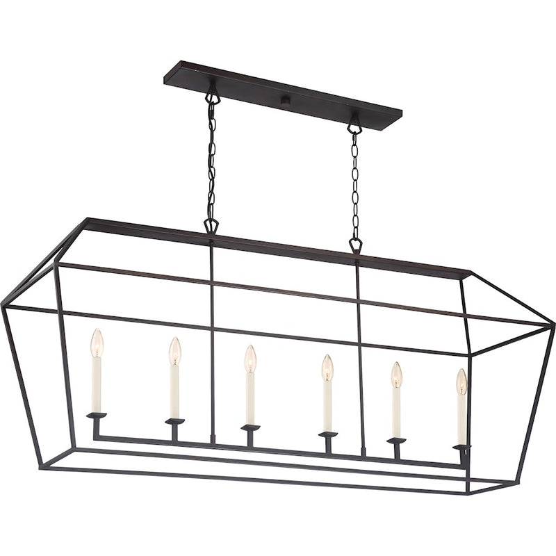Quoizel Aviary 6 Light Island Chandelier, Palladian Bronze