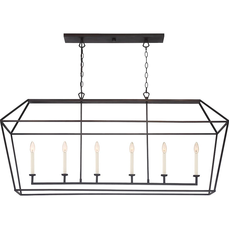 Quoizel Aviary 6 Light Island Chandelier, Palladian Bronze