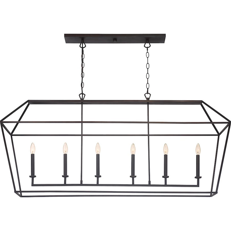 Quoizel Aviary 6 Light Island Chandelier, Palladian Bronze