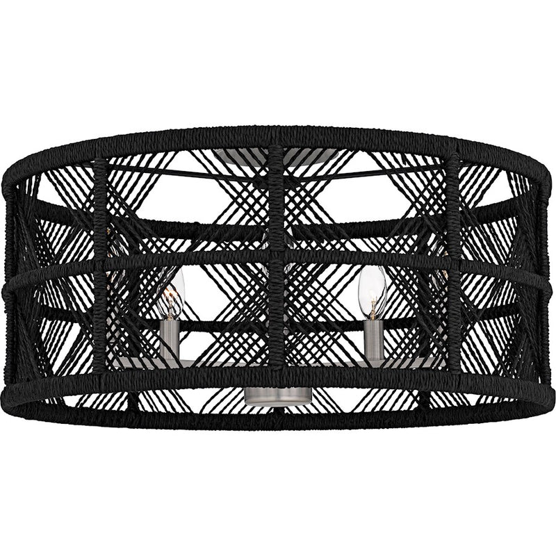 Quoizel Axford 5Light Semi-Flush Mount, Antique Nickel/Black Rope - AXF1722AN