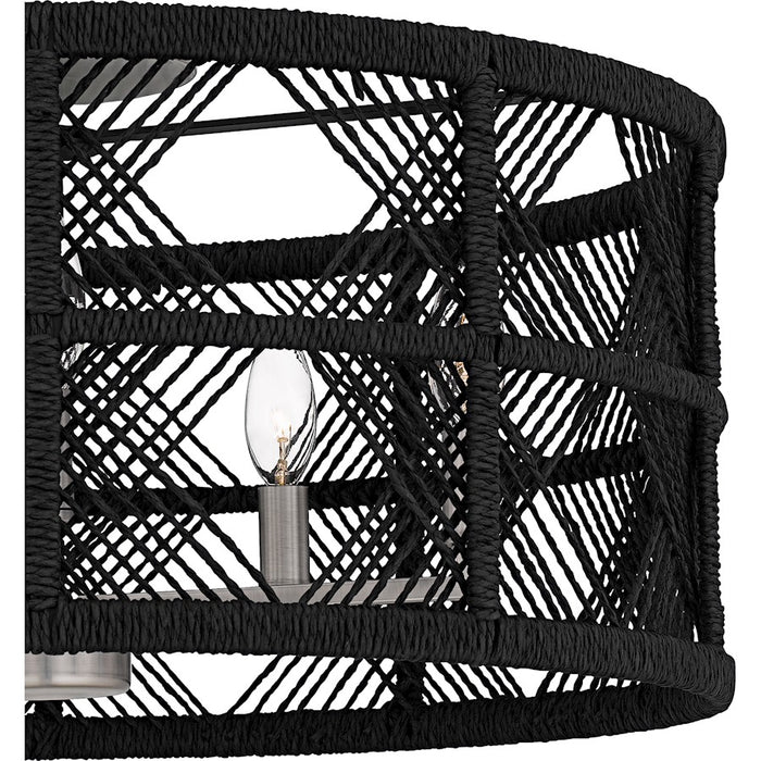 Quoizel Axford 5Light Semi-Flush Mount, Antique Nickel/Black Rope