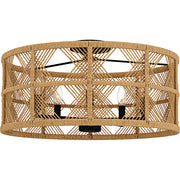 Quoizel Axford 5Light Semi-Flush Mount, Matte Black/Natural Rope - AXF1722MBK